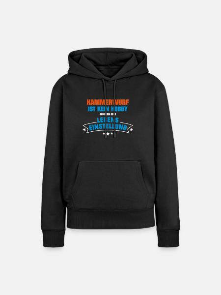 Hammerwurf Sportart - Frauen Premium Bio Hoodie - Schwarz