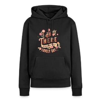 Belle journée florale - Sweat à capuche Premium bio Femme - noir - Devant - Julia (174cm)