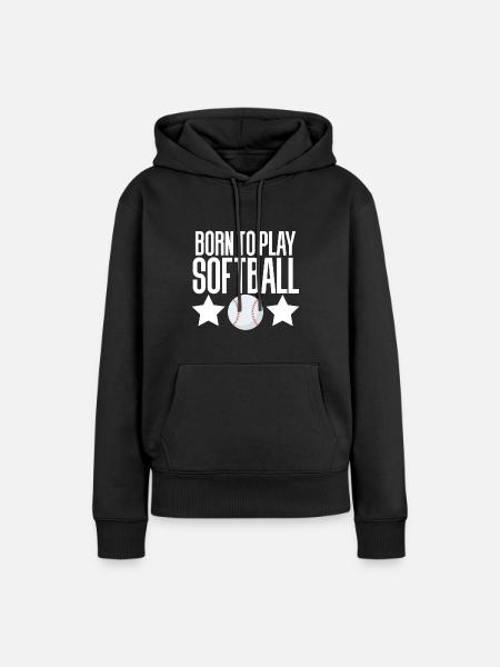 Softball - Frauen Premium Bio Hoodie - Schwarz