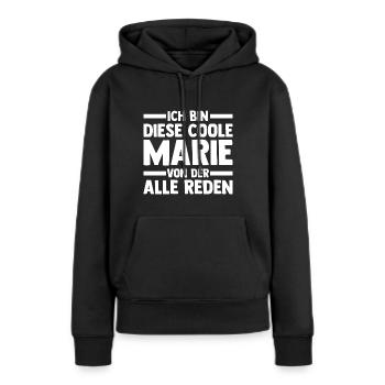Marie - Frauen Premium Bio Hoodie - Schwarz - Vorne - Julia (174cm)