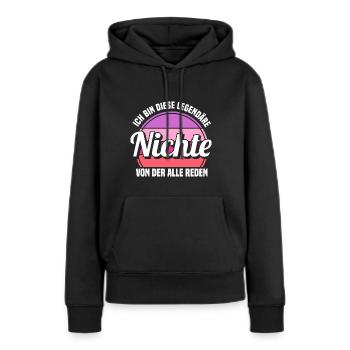 Nichte - Frauen Premium Bio Hoodie - Schwarz - Vorne - Julia (174cm)