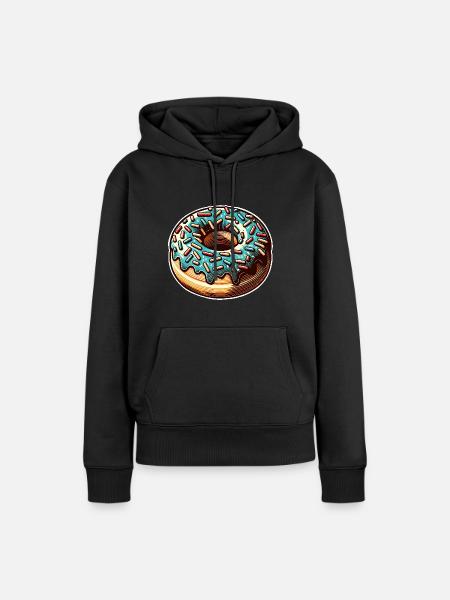Donut - Frauen Premium Bio Hoodie - Schwarz