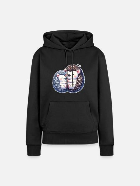Igel - Frauen Premium Bio Hoodie - Schwarz