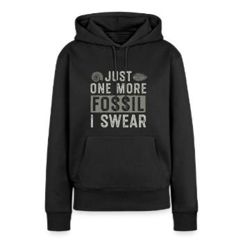 Un fossile de plus, je le jure | Collectionneurs de fossiles - Sweat à capuche Premium bio Femme - noir - Devant - Julia (174cm)