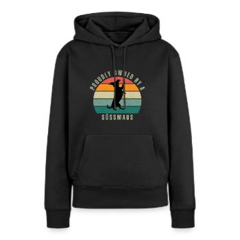 Proudly Owned by a Süssmaus Retro Sunset - Frauen Premium Bio Hoodie - Schwarz - Vorne - Julia (174cm)