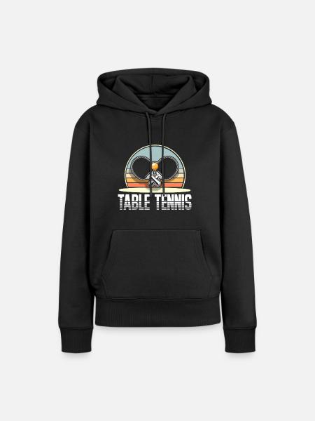 Tischtennis - Frauen Premium Bio Hoodie - Schwarz