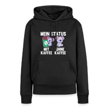 Koala Mein Status Mit Kaffee Ohne Kaffee - Frauen Premium Bio Hoodie - Schwarz - Vorne - Julia (174cm)