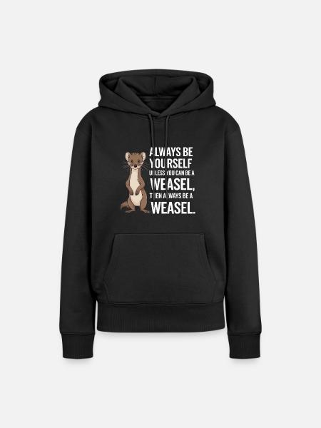 Wiesel - Frauen Premium Bio Hoodie - Schwarz