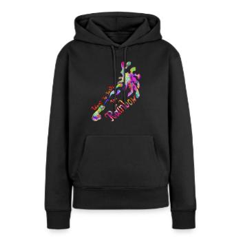 Taste the Rainbow - Frauen Premium Bio Hoodie - Schwarz - Vorne - Julia (174cm)