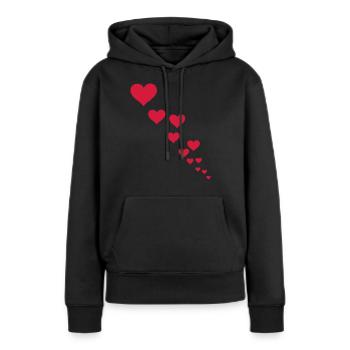 hearts - Sweat à capuche Premium bio Femme - noir - Devant - Julia (174cm)