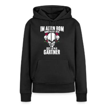gärtner - Frauen Premium Bio Hoodie - Schwarz - Vorne - Julia (174cm)