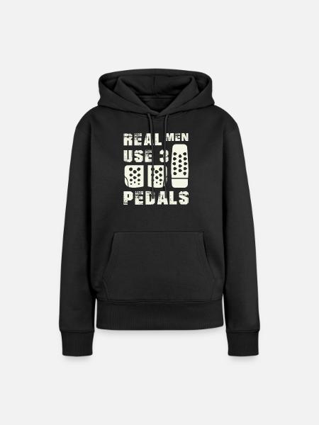 Real Men Pedals Shirts - Frauen Premium Bio Hoodie - Schwarz