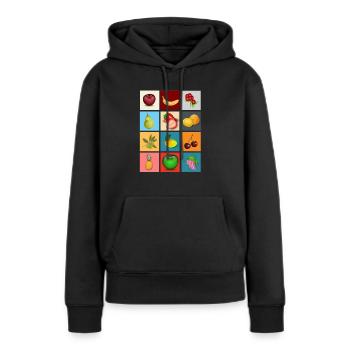 fruits - Frauen Premium Bio Hoodie - Schwarz - Vorne - Julia (174cm)