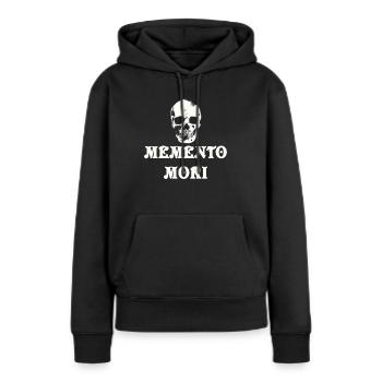 Memento Mori Crâne Crâne Gothique - Sweat à capuche Premium bio Femme - noir - Devant - Julia (174cm)