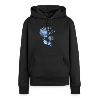 Pusteblume - Frauen Premium Bio Hoodie - Schwarz - Vorne - Julia (174cm)