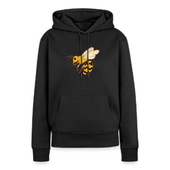 Miel roi apiculteur abeilles abeilles reine nid d'abeilles - Sweat à capuche Premium bio Femme - noir - Devant - Julia (174cm)