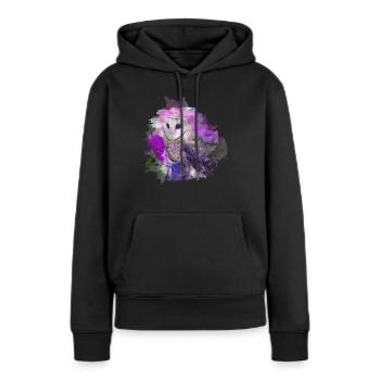Eule Uhu Nachtvogel Watercolor - Frauen Premium Bio Hoodie - Schwarz - Vorne - Julia (174cm)