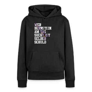Bernstein Strand Urlaub Lampe Ostsee Geschenkidee - Frauen Premium Bio Hoodie - Schwarz - Vorne - Julia (174cm)