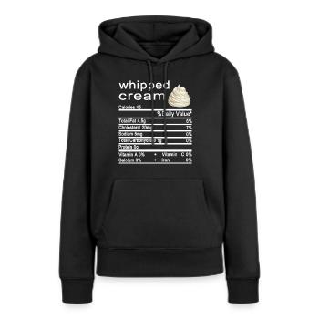 crème fouettée - Sweat à capuche Premium bio Femme - noir - Devant - Julia (174cm)