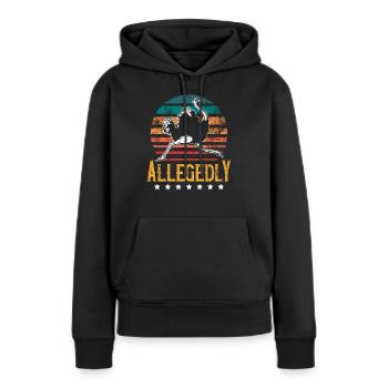 Retro Vintage angeblich Strauß - Frauen Premium Bio Hoodie - Schwarz - Vorne - Julia (174cm)
