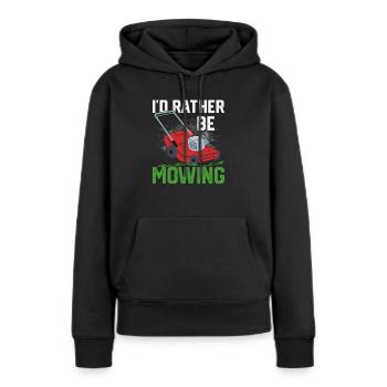 Je préfère tondre la pelouse - Sweat à capuche Premium bio Femme - noir - Devant - Julia (174cm)