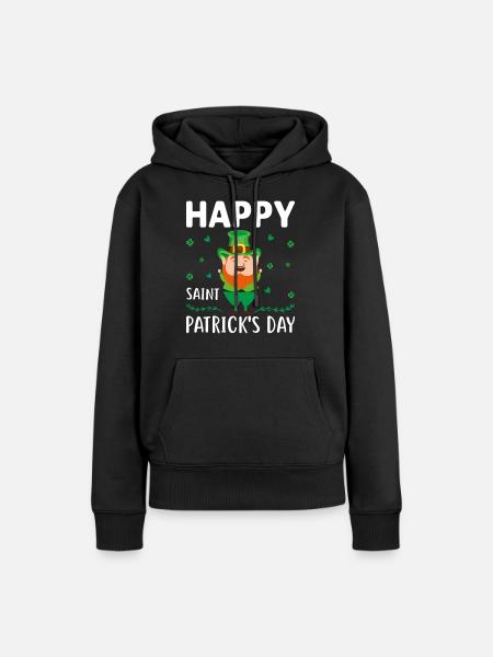 Happy Saint Patrick´s Day - Frauen Premium Bio Hoodie - Schwarz