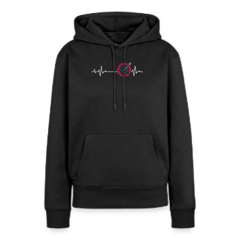 Arc de sport et flèche Cible Archer Pulse - Sweat à capuche Premium bio Femme - noir - Devant - Julia (174cm)