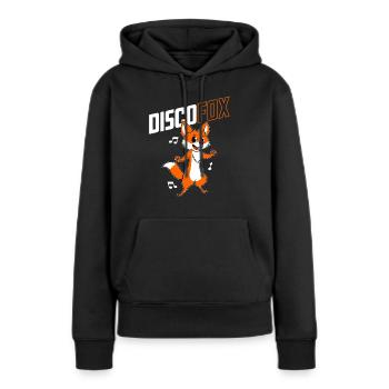 Discothèque Fuchs - Sweat à capuche Premium bio Femme - noir - Devant - Julia (174cm)