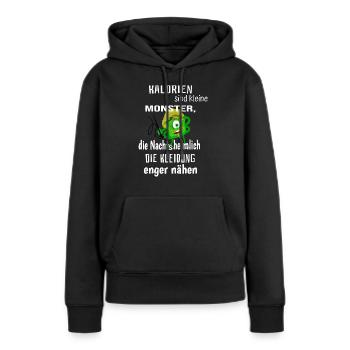 Kalorien sind kleine Monster - Frauen Premium Bio Hoodie - Schwarz - Vorne - Julia (174cm)