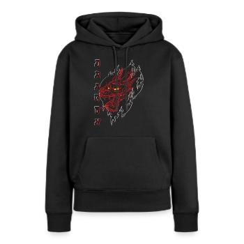 Dragon - Frauen Premium Bio Hoodie - Schwarz - Vorne - Julia (174cm)