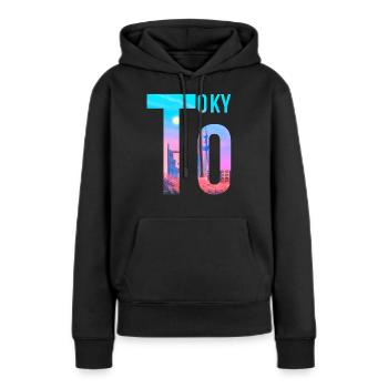 Tokyo - Sweat à capuche Premium bio Femme - noir - Devant - Julia (174cm)