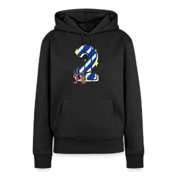 2 ans Dino American Football 2ème B-day Dab - Sweat à capuche Premium bio Femme - noir - Devant - Julia (174cm)
