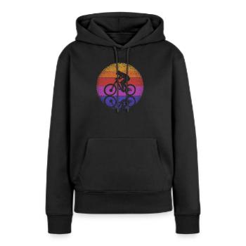 Reflexion MTB Mountainbike Lustig Radfahren Reiten - Frauen Premium Bio Hoodie - Schwarz - Vorne - Julia (174cm)