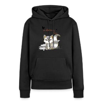 Süß lieber modischer Herbst -Füchse warten auf 2022 - Frauen Premium Bio Hoodie - Schwarz - Vorne - Julia (174cm)