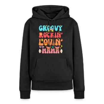 Groovy Rocking Loving Mama 70s - Women’s Premium Organic Hoodie - black - Front - Julia (174cm)