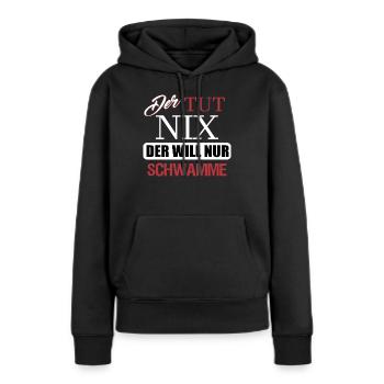 Erzgebirge Schwamme - Frauen Premium Bio Hoodie - Schwarz - Vorne - Julia (174cm)