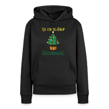 Christbaumloben Christbaum Weihnachten - Frauen Premium Bio Hoodie - Schwarz - Vorne - Julia (174cm)