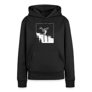 Skiliebhaber Lustig Skifahren Wintersport Alpin - Frauen Premium Bio Hoodie - Schwarz - Vorne - Julia (174cm)