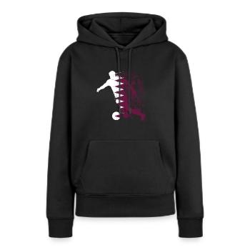 Coupe du monde de l’équipe nationale du Qatar - Sweat à capuche Premium bio Femme - noir - Devant - Julia (174cm)