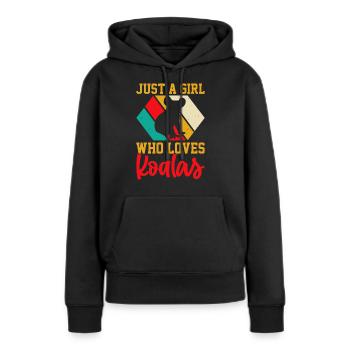 JUST A GIRL WHO LOVES KOALAS - Women’s Premium Organic Hoodie - black - Front - Julia (174cm)