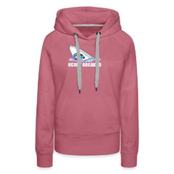 Saint-Valentin Requin Heartbreaker Drôle de cœurs Requins - Sweat à capuche Premium bio Femme - mauve - Devant - Isabella (175cm)