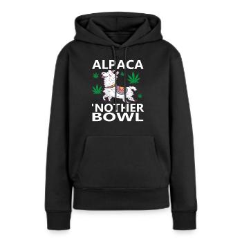 Alpaca Nother Bowl Funny Marijuana - Frauen Premium Bio Hoodie - Schwarz - Vorne - Julia (174cm)