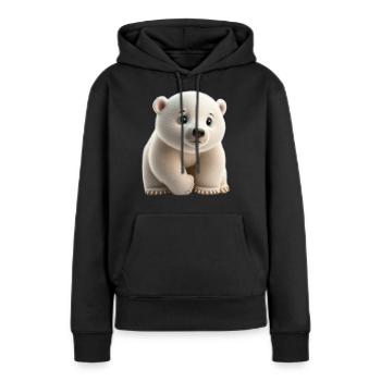 Bébé ours polaire - Sweat à capuche Premium bio Femme - noir - Devant - Julia (174cm)