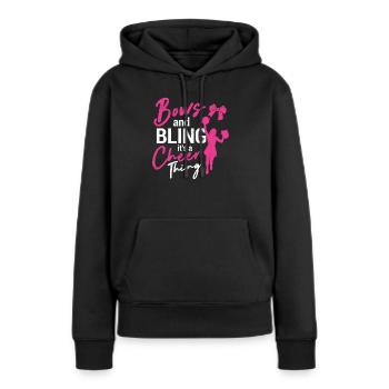 Les arcs et le bling soient une chose drôle d’encouragement - Sweat à capuche Premium bio Femme - noir - Devant - Julia (174cm)