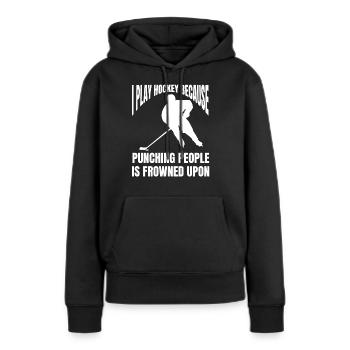 Joueur de hockey sur glace Fan de hockey Équipe de hockey sur glace Hockey sur glace - Sweat à capuche Premium bio Femme - noir - Devant - Julia (174cm)