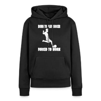 Fußballmannschaft Fußballspieler Fußballdesign - Frauen Premium Bio Hoodie - Schwarz - Vorne - Julia (174cm)