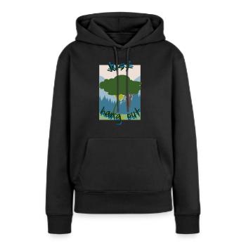 just hang out - Frauen Premium Bio Hoodie - Schwarz - Vorne - Julia (174cm)