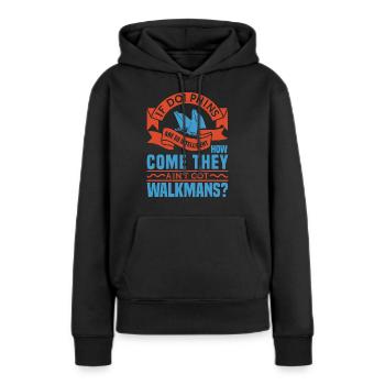 SI LES DAUPHINS VIENNENT THAY WALKMANS - Sweat à capuche Premium bio Femme - noir - Devant - Julia (174cm)
