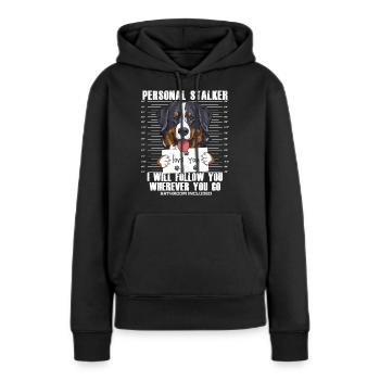 Bouvier Bernois Stalker Dessin Animé T-shirt - Sweat à capuche Premium bio Femme - noir - Devant - Julia (174cm)