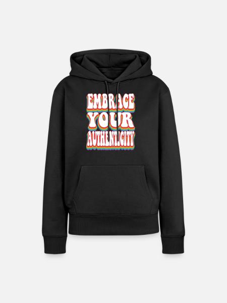 Authentizität - Pride Rainbow LGBTQ+ - Frauen Premium Bio Hoodie - Schwarz